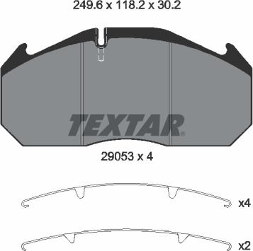 Textar 2905301 - Əyləc altlığı dəsti, əyləc diski furqanavto.az