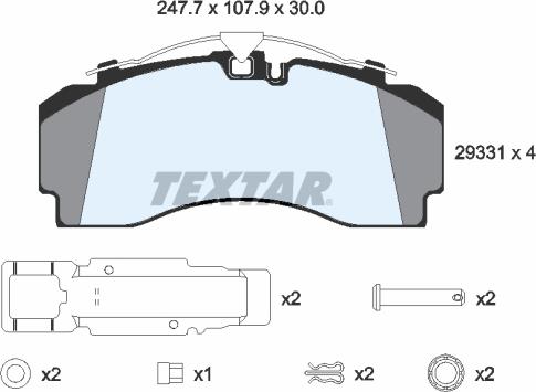 Textar 2933102 - Əyləc altlığı dəsti, əyləc diski furqanavto.az