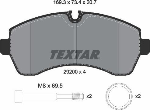 Textar 2920006 - Əyləc altlığı dəsti, əyləc diski furqanavto.az