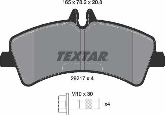 Textar 2921702 - Əyləc altlığı dəsti, əyləc diski furqanavto.az