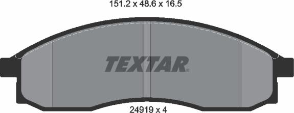 Textar 2491901 - Əyləc altlığı dəsti, əyləc diski furqanavto.az