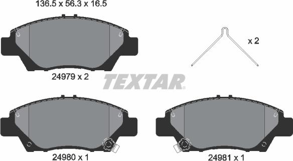 Textar 2497901 - Əyləc altlığı dəsti, əyləc diski furqanavto.az