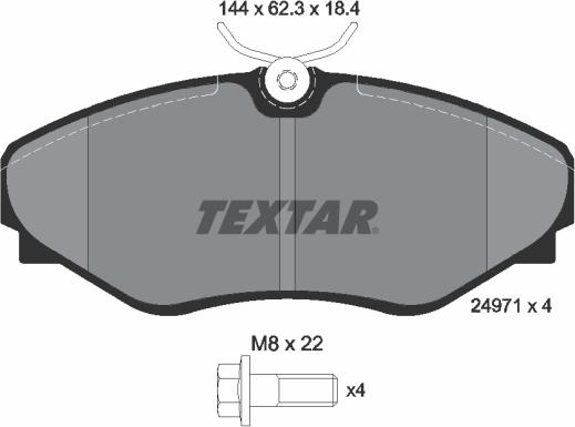 Textar 2497101 - Əyləc altlığı dəsti, əyləc diski furqanavto.az