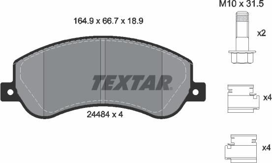 Textar 2448404 - Əyləc altlığı dəsti, əyləc diski furqanavto.az