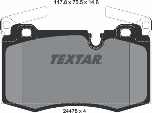 Textar 2447801 - Əyləc altlığı dəsti, əyləc diski furqanavto.az