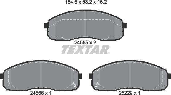 Textar 2456501 - Əyləc altlığı dəsti, əyləc diski furqanavto.az