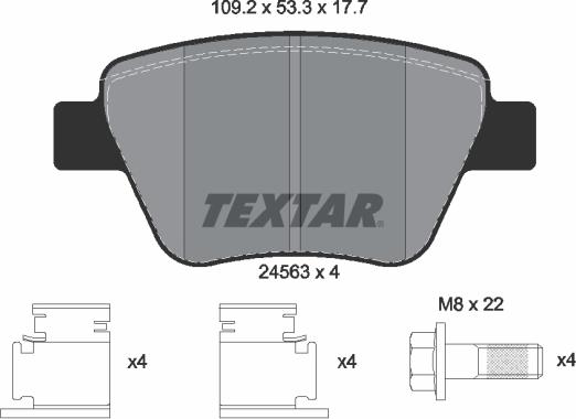 Textar 2456301 - Əyləc altlığı dəsti, əyləc diski furqanavto.az