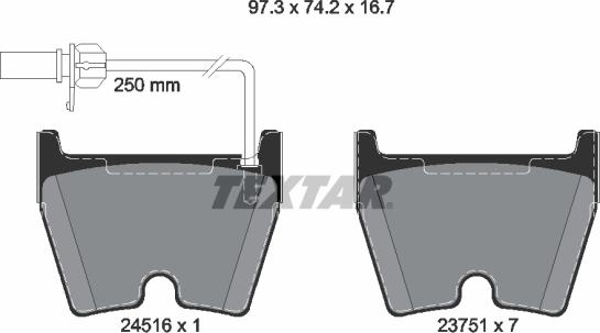 Textar 2451601 - Əyləc altlığı dəsti, əyləc diski furqanavto.az