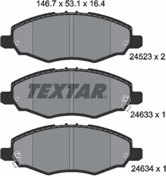 Textar 2452301 - Əyləc altlığı dəsti, əyləc diski furqanavto.az