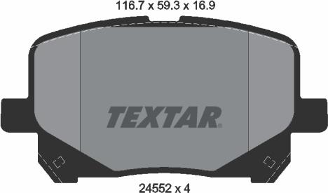 Textar 2452201 - Əyləc altlığı dəsti, əyləc diski furqanavto.az