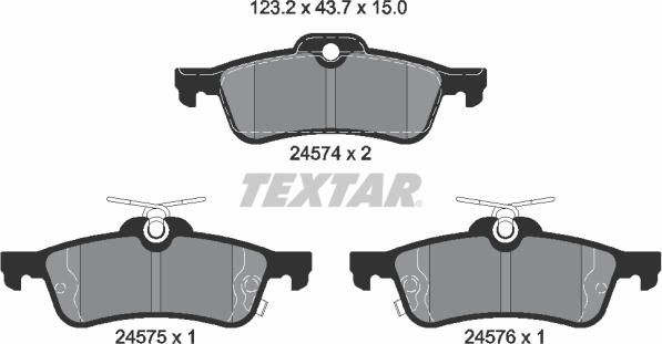 Textar 2457401 - Əyləc altlığı dəsti, əyləc diski furqanavto.az