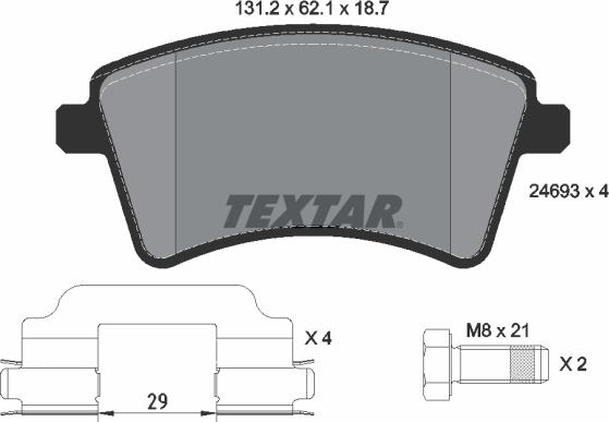 Textar 2469301 - Əyləc altlığı dəsti, əyləc diski furqanavto.az