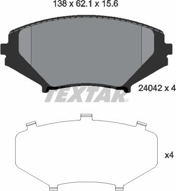 Textar 2404201 - Əyləc altlığı dəsti, əyləc diski furqanavto.az