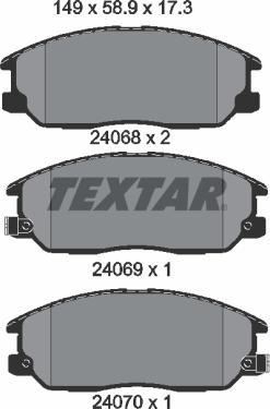 Textar 2406801 - Əyləc altlığı dəsti, əyləc diski furqanavto.az