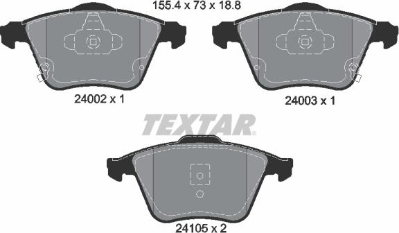 Textar 2400201 - Əyləc altlığı dəsti, əyləc diski furqanavto.az