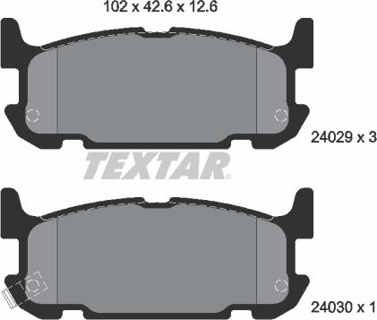 Textar 2402901 - Əyləc altlığı dəsti, əyləc diski furqanavto.az