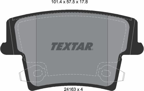 Textar 2416301 - Əyləc altlığı dəsti, əyləc diski furqanavto.az