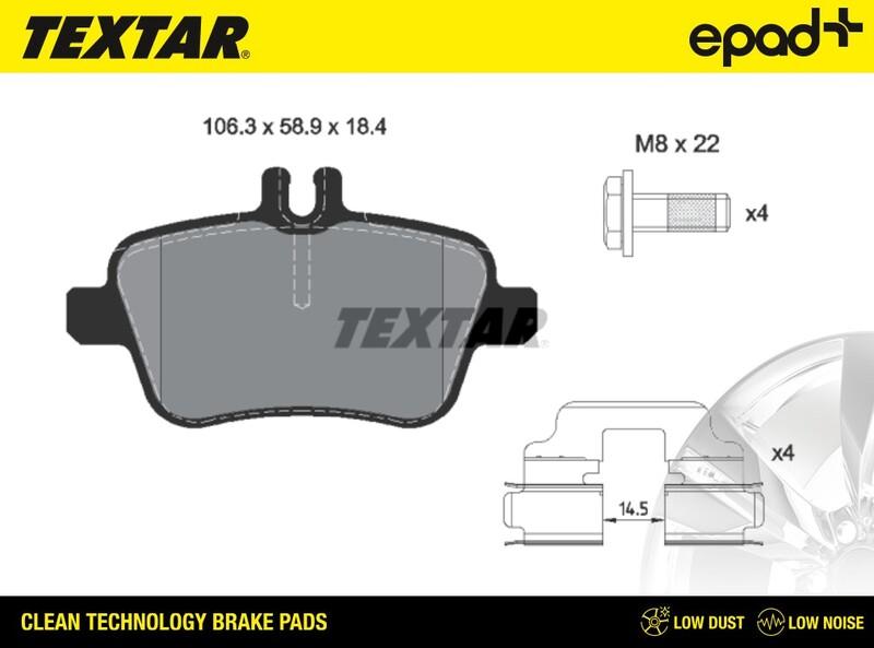 Textar 2484801CP - Əyləc altlığı dəsti, əyləc diski furqanavto.az