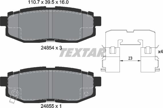 Textar 2485401 - Əyləc altlığı dəsti, əyləc diski furqanavto.az