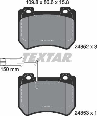 Textar 2485201 - Əyləc altlığı dəsti, əyləc diski furqanavto.az