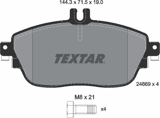 Textar 2486901 - Əyləc altlığı dəsti, əyləc diski furqanavto.az