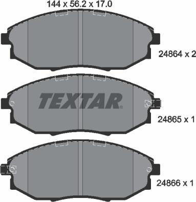 Textar 2486401 - Əyləc altlığı dəsti, əyləc diski furqanavto.az