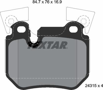 Textar 2431501 - Əyləc altlığı dəsti, əyləc diski furqanavto.az