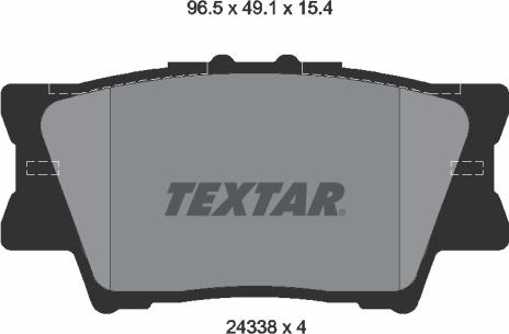 Textar 2433801 - Əyləc altlığı dəsti, əyləc diski furqanavto.az