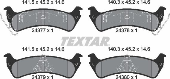 Textar 2437701 - Əyləc altlığı dəsti, əyləc diski furqanavto.az