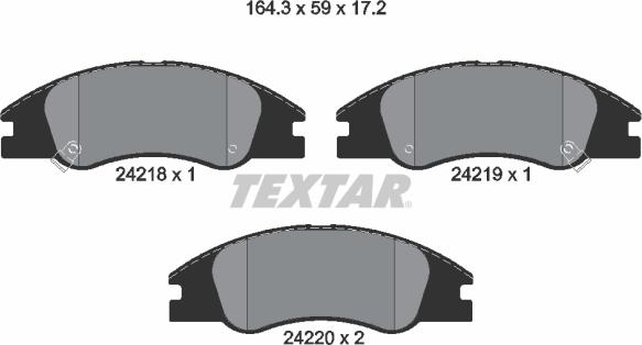 Textar 2421801 - Əyləc altlığı dəsti, əyləc diski furqanavto.az