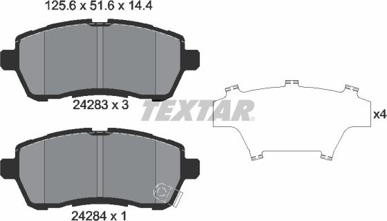 Textar 2428314 - Əyləc altlığı dəsti, əyləc diski furqanavto.az