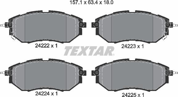 Textar 2422201 - Əyləc altlığı dəsti, əyləc diski furqanavto.az