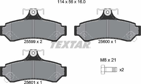 Textar 2559901 - Əyləc altlığı dəsti, əyləc diski furqanavto.az