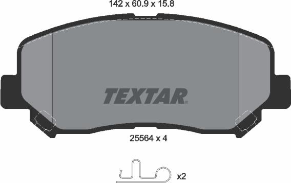 Textar 2556401 - Əyləc altlığı dəsti, əyləc diski furqanavto.az