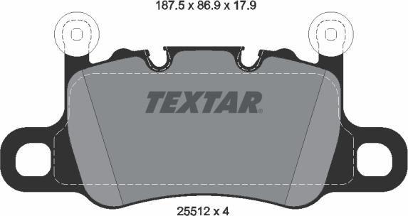 Textar 2551201 - Əyləc altlığı dəsti, əyləc diski furqanavto.az