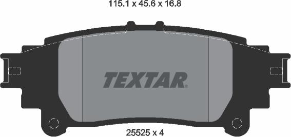 Textar 2552501 - Əyləc altlığı dəsti, əyləc diski furqanavto.az