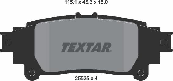 Textar 2552503 - Əyləc altlığı dəsti, əyləc diski furqanavto.az