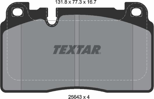 Textar 2564305 - Əyləc altlığı dəsti, əyləc diski furqanavto.az