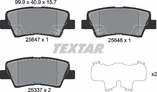 Textar 2564701 - Əyləc altlığı dəsti, əyləc diski furqanavto.az