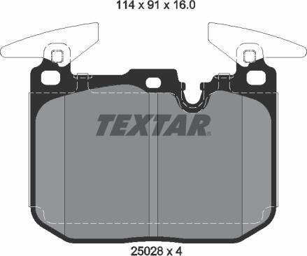 Textar 2502807 - Əyləc altlığı dəsti, əyləc diski furqanavto.az