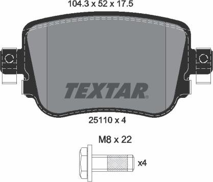 Textar 2511003 - Əyləc altlığı dəsti, əyləc diski furqanavto.az