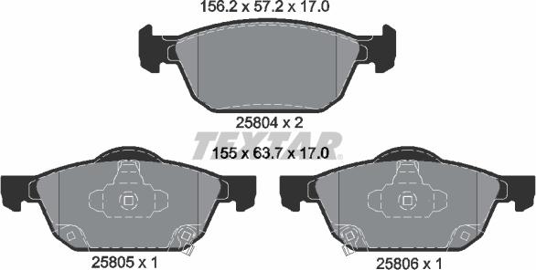 Textar 2580401 - Əyləc altlığı dəsti, əyləc diski furqanavto.az