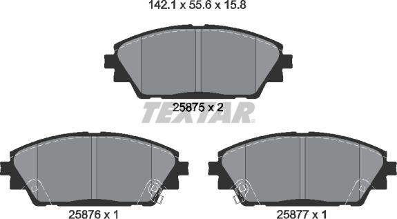 Textar 2587501 - Əyləc altlığı dəsti, əyləc diski furqanavto.az