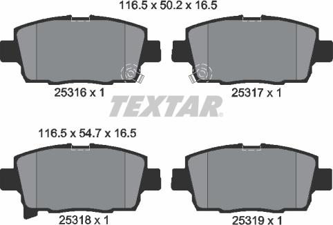 Textar 2531601 - Əyləc altlığı dəsti, əyləc diski furqanavto.az