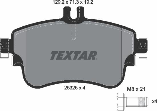 Textar 2532601 - Əyləc altlığı dəsti, əyləc diski furqanavto.az