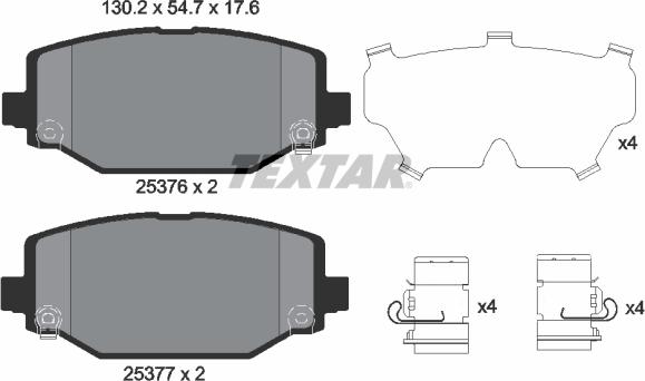 Textar 2537601 - Əyləc altlığı dəsti, əyləc diski furqanavto.az