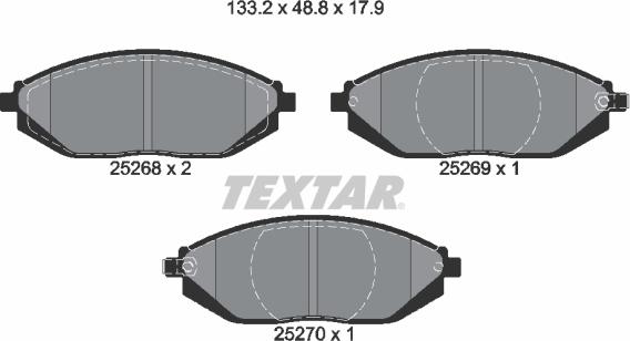 Textar 2526801 - Əyləc altlığı dəsti, əyləc diski furqanavto.az