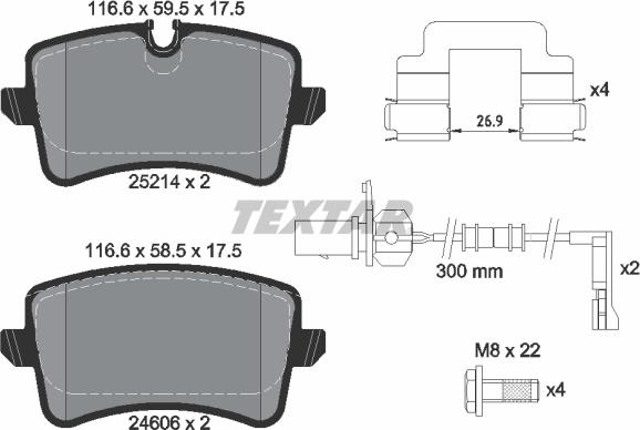 Textar 2521401 - Əyləc altlığı dəsti, əyləc diski furqanavto.az