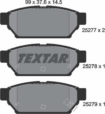 Textar 2527701 - Əyləc altlığı dəsti, əyləc diski furqanavto.az