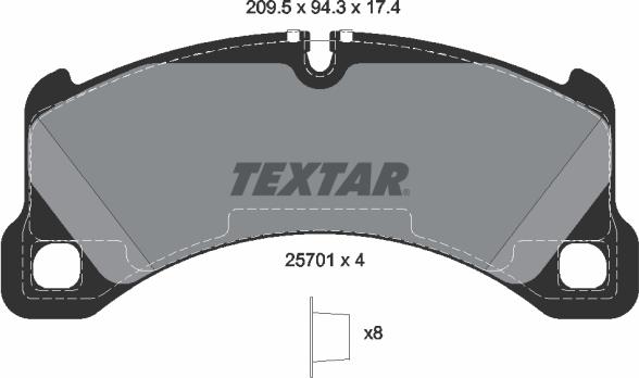 Textar 2570101 - Əyləc altlığı dəsti, əyləc diski furqanavto.az